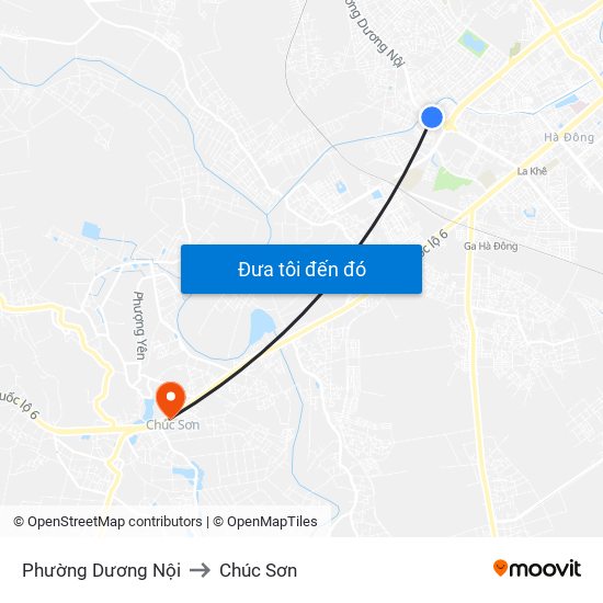 Phường Dương Nội to Chúc Sơn map