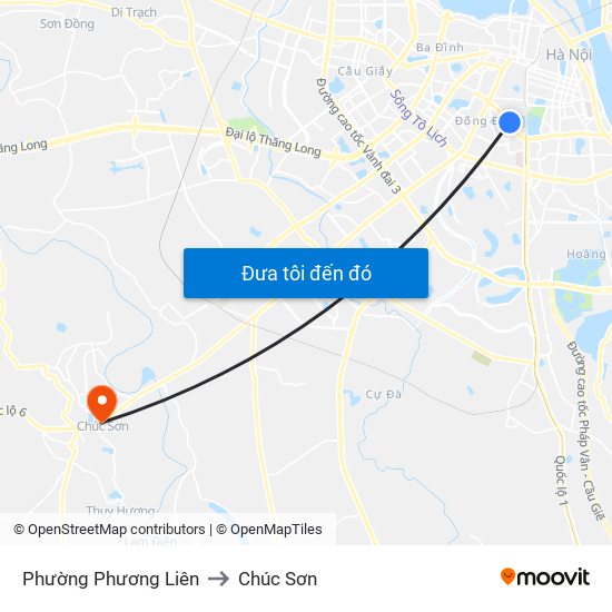 Phường Phương Liên to Chúc Sơn map