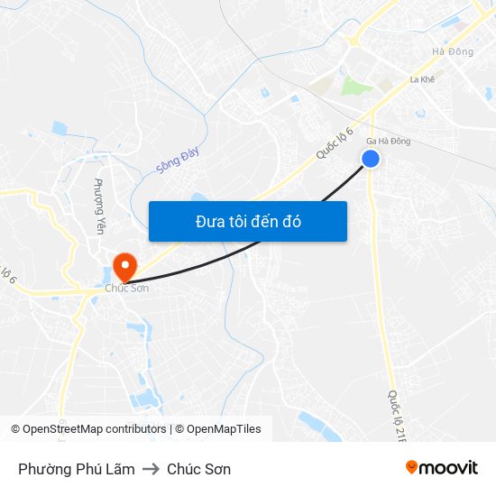 Phường Phú Lãm to Chúc Sơn map