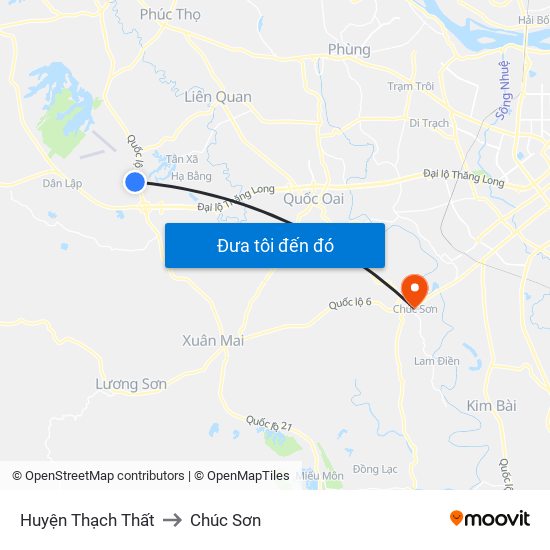 Huyện Thạch Thất to Chúc Sơn map