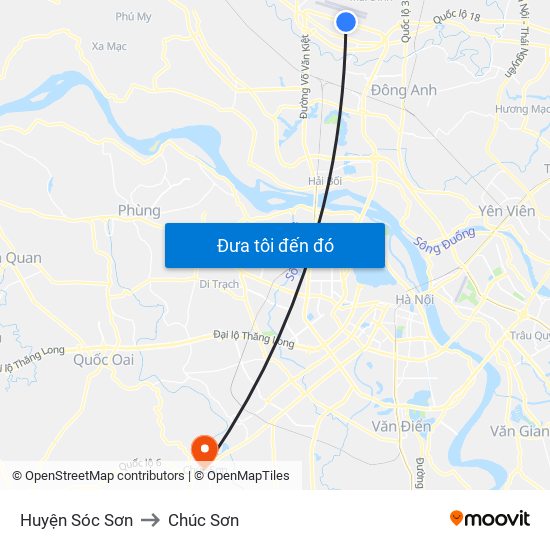 Huyện Sóc Sơn to Chúc Sơn map