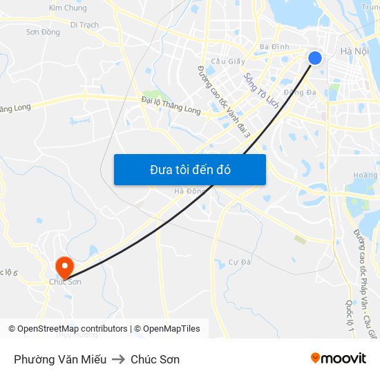 Phường Văn Miếu to Chúc Sơn map