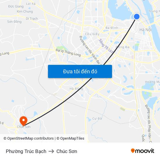 Phường Trúc Bạch to Chúc Sơn map