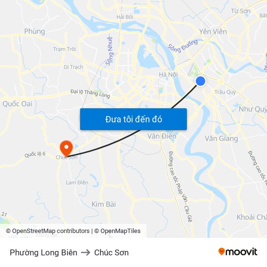 Phường Long Biên to Chúc Sơn map