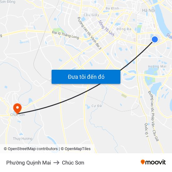 Phường Quỳnh Mai to Chúc Sơn map