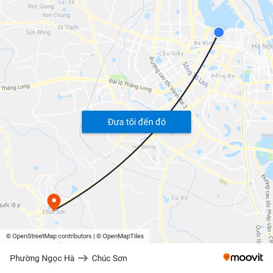 Phường Ngọc Hà to Chúc Sơn map