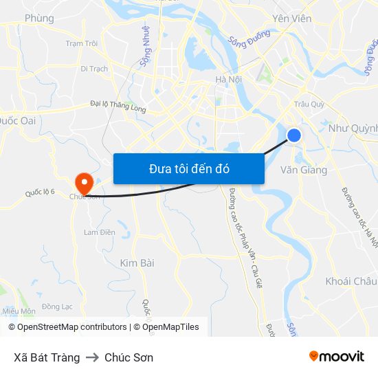 Xã Bát Tràng to Chúc Sơn map