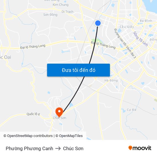 Phường Phương Canh to Chúc Sơn map