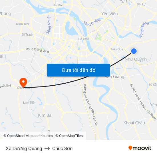 Xã Dương Quang to Chúc Sơn map