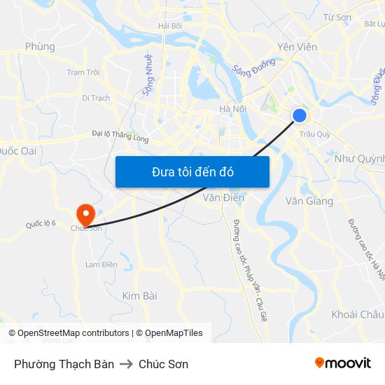 Phường Thạch Bàn to Chúc Sơn map