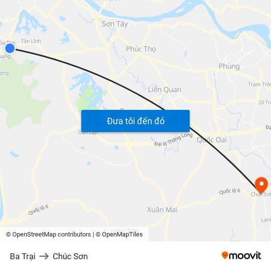 Ba Trại to Chúc Sơn map