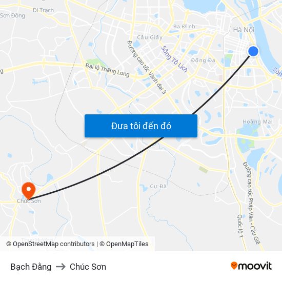 Bạch Đằng to Chúc Sơn map