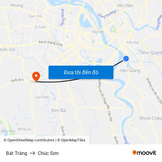 Bát Tràng to Chúc Sơn map