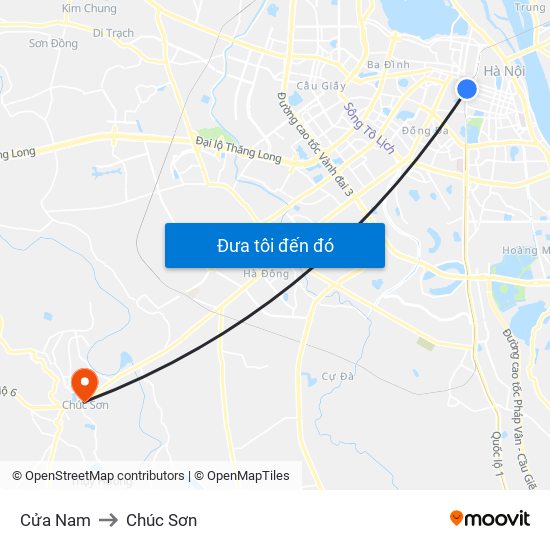 Cửa Nam to Chúc Sơn map