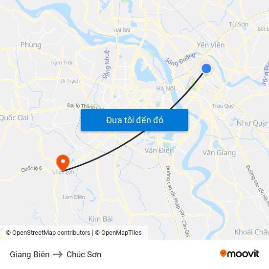 Giang Biên to Chúc Sơn map