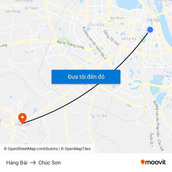 Hàng Bài to Chúc Sơn map