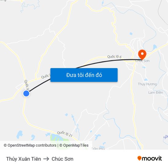 Thủy Xuân Tiên to Chúc Sơn map