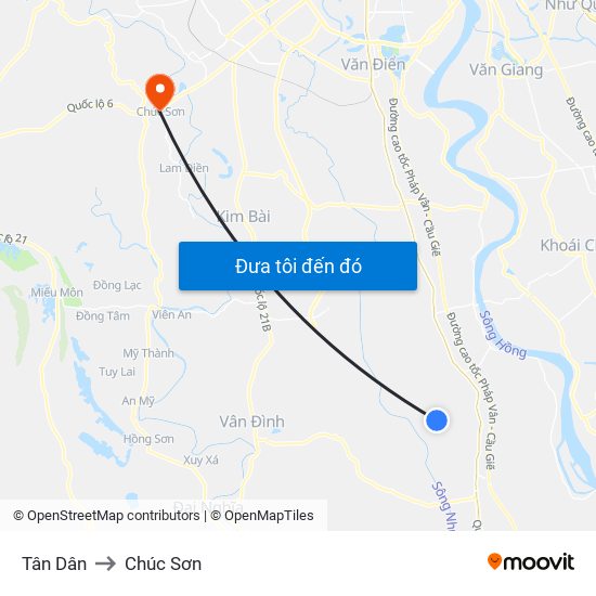 Tân Dân to Chúc Sơn map