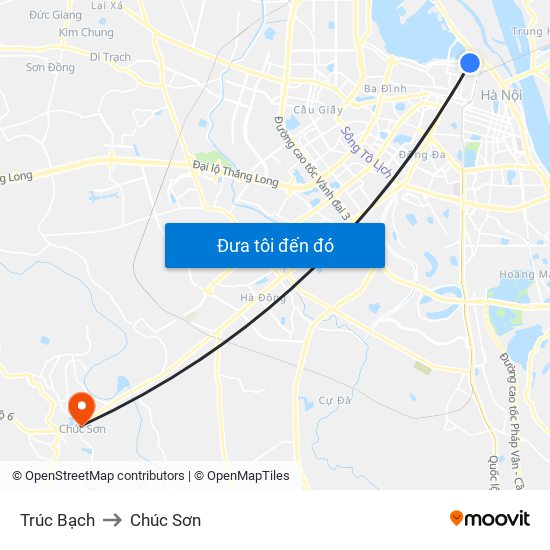 Trúc Bạch to Chúc Sơn map