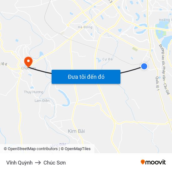 Vĩnh Quỳnh to Chúc Sơn map