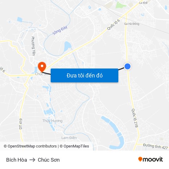 Bích Hòa to Chúc Sơn map