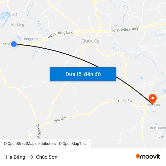 Hạ Bằng to Chúc Sơn map