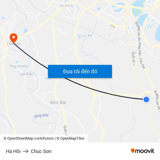 Hà Hồi to Chúc Sơn map