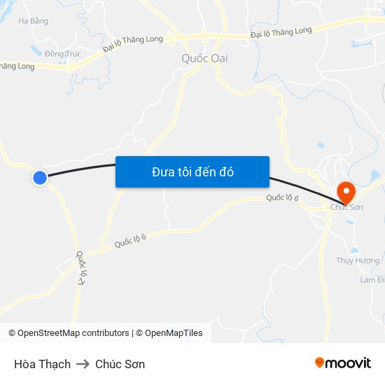 Hòa Thạch to Chúc Sơn map