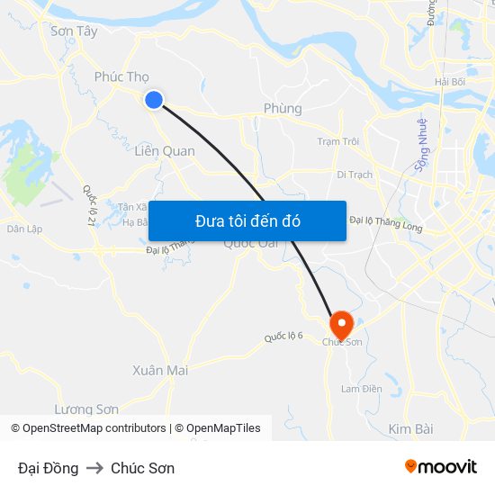 Đại Đồng to Chúc Sơn map