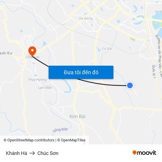 Khánh Hà to Chúc Sơn map