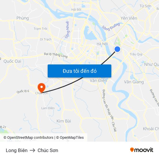 Long Biên to Chúc Sơn map