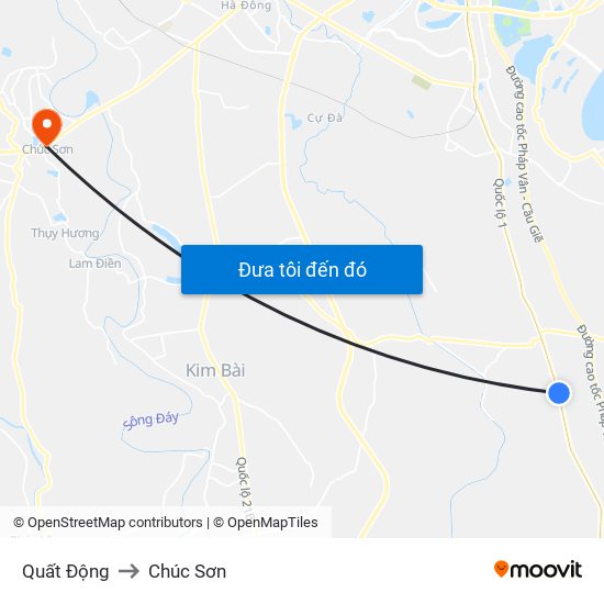 Quất Động to Chúc Sơn map