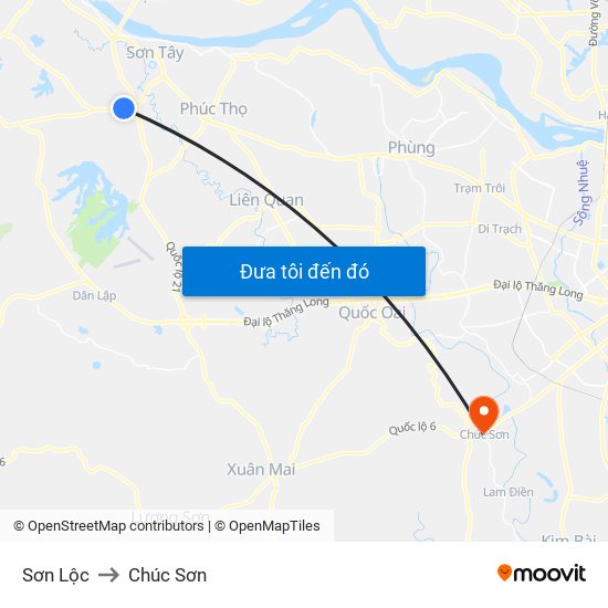 Sơn Lộc to Chúc Sơn map