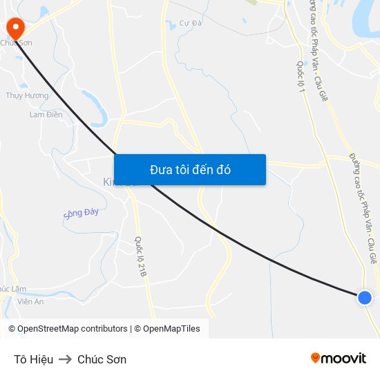 Tô Hiệu to Chúc Sơn map