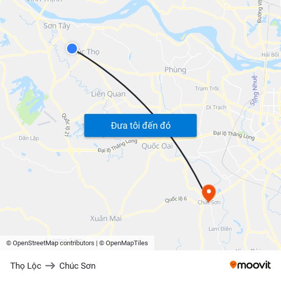 Thọ Lộc to Chúc Sơn map