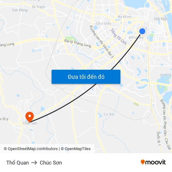 Thổ Quan to Chúc Sơn map