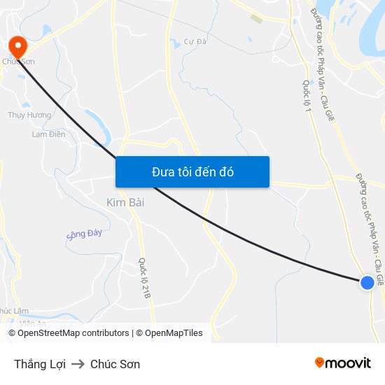 Thắng Lợi to Chúc Sơn map