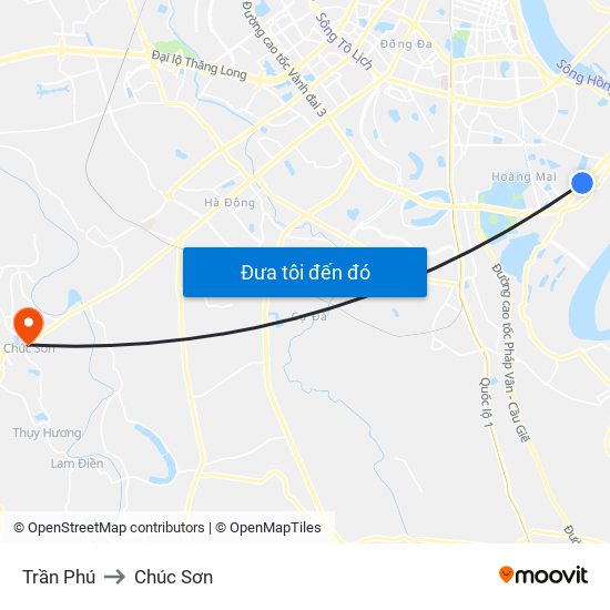 Trần Phú to Chúc Sơn map