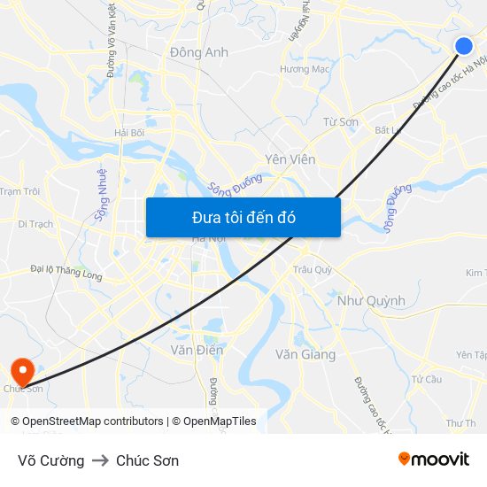 Võ Cường to Chúc Sơn map