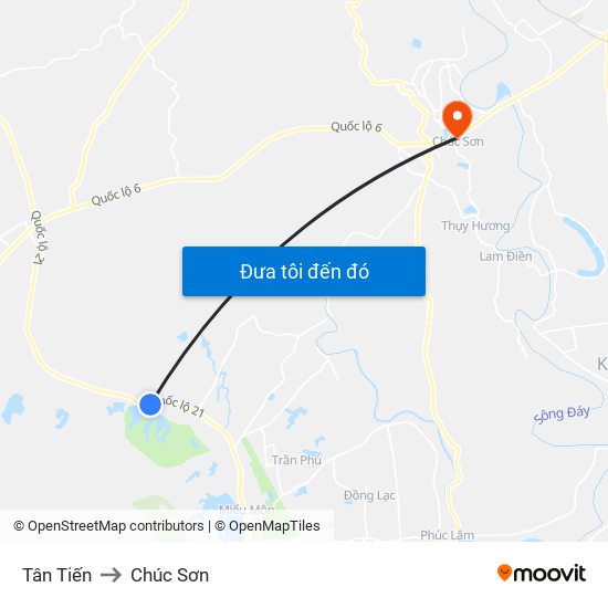 Tân Tiến to Chúc Sơn map