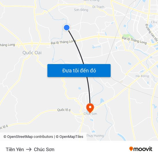 Tiền Yên to Chúc Sơn map