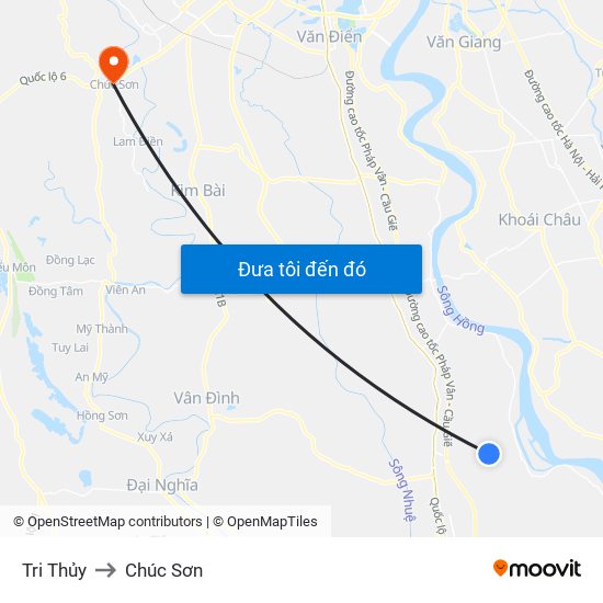 Tri Thủy to Chúc Sơn map