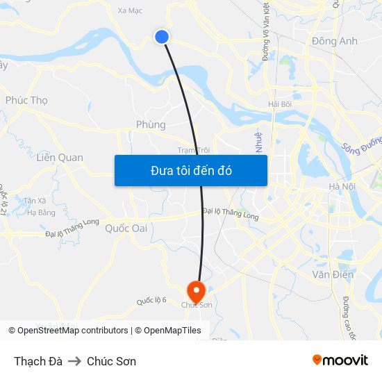 Thạch Đà to Chúc Sơn map