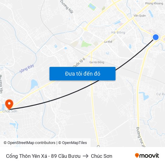 Cổng Thôn Yên Xá - 89 Cầu Bươu to Chúc Sơn map