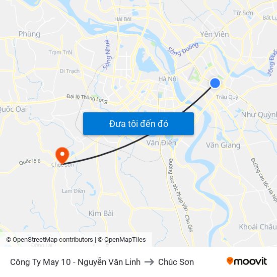 Công Ty May 10 - Nguyễn Văn Linh to Chúc Sơn map