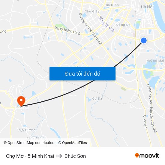 Chợ Mơ - 5 Minh Khai to Chúc Sơn map