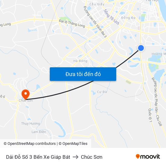 Dải Đỗ Số 3 Bến Xe Giáp Bát to Chúc Sơn map