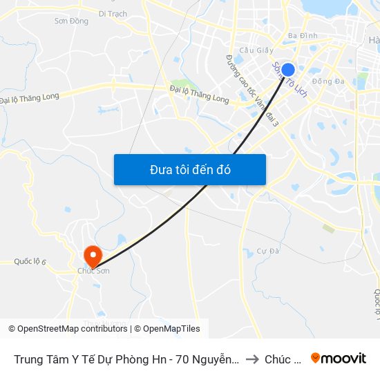 Trung Tâm Y Tế Dự Phòng Hn - 70 Nguyễn Chí Thanh to Chúc Sơn map