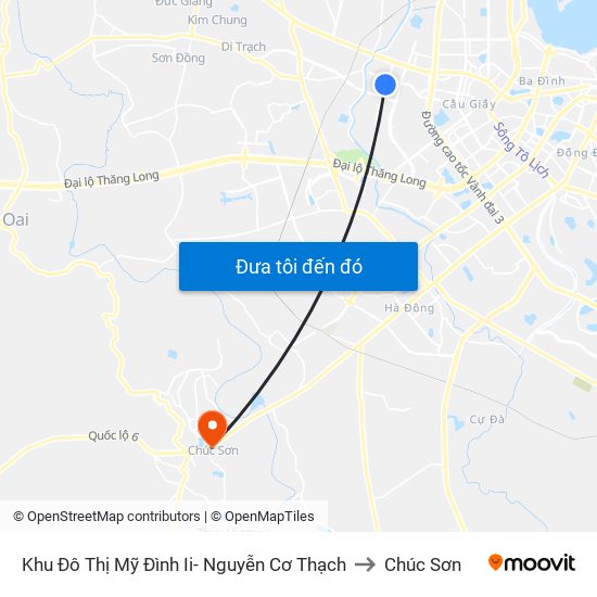 Khu Đô Thị Mỹ Đình Ii- Nguyễn Cơ Thạch to Chúc Sơn map