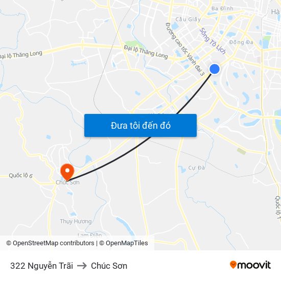 322 Nguyễn Trãi to Chúc Sơn map